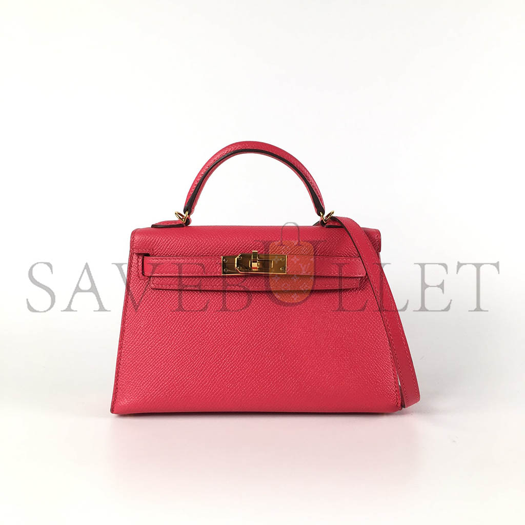 H**mes mini kelly ii epsom pink gold buckle (19*12*5.5cm)